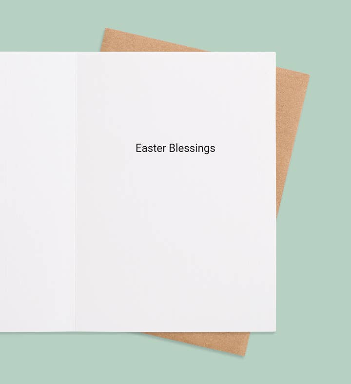 Floral Cross Of Blessings Easter Greeting Card Inside Image