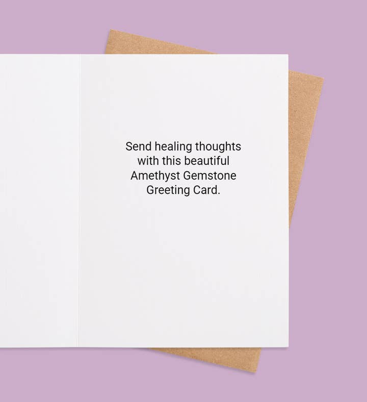 Amethyst Embrace Get Well Greeting Card Inside Image