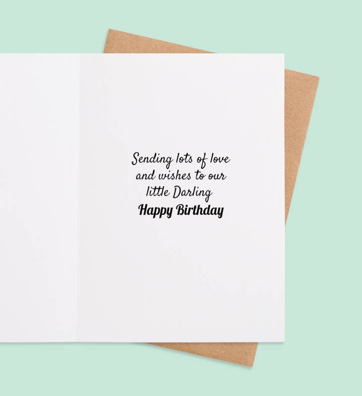 Floral Wishes For My Darling Birthday Greeting Card Inside Image