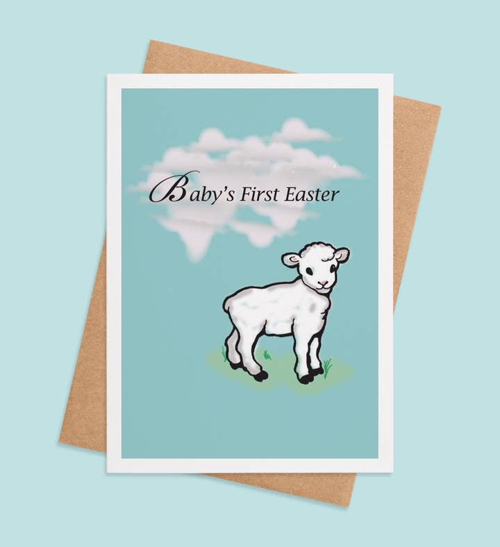 Little Lamb Easter Joy Easter Greeting Card Image
