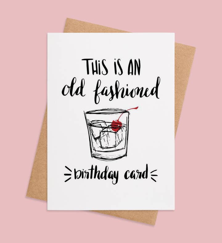 Cheers To You, Old Fashioned Birthday Greeting Card Image