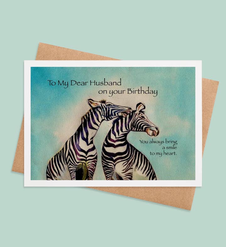Zebra Love Birthday Birthday Greeting Card Image