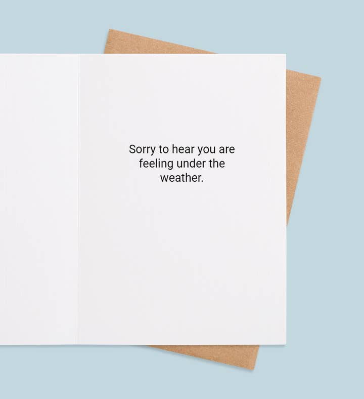 Cloudy Comfort Get Well Greeting Card Inside Image