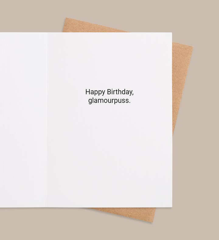 Glamour & Sparkle Birthday Greeting Card Inside Image