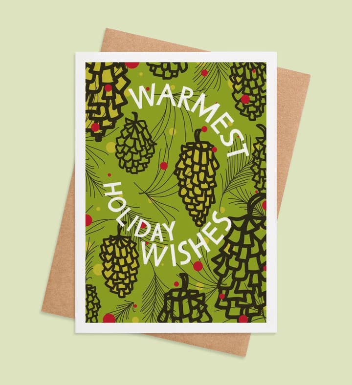 Pinecone Harmony Christmas Greeting Card Image