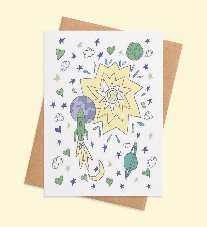 Cosmic Cadet Birthday Blast Birthday Greeting Card
