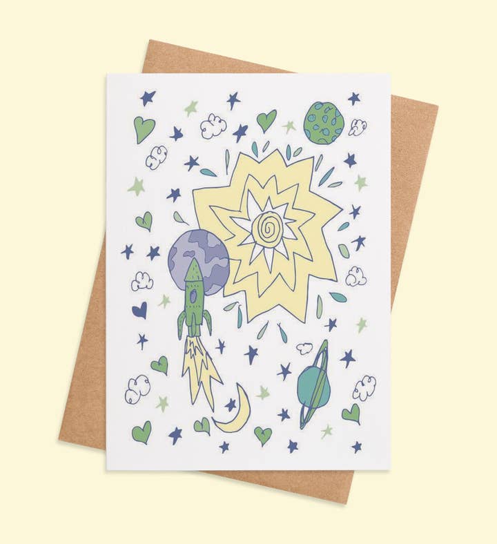 Cosmic Cadet Birthday Blast Birthday Greeting Card Image