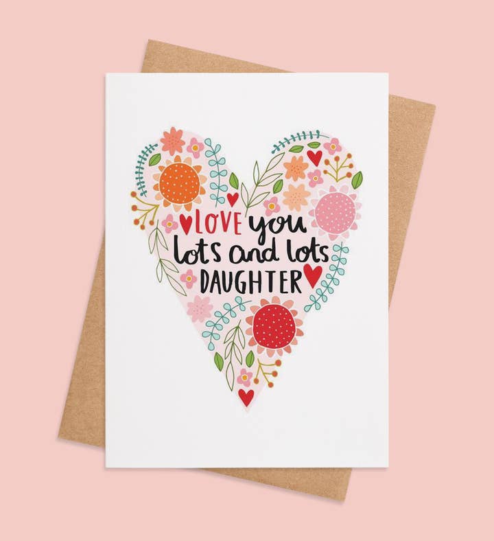 Heartfelt Hugs For My Daughter Valentine Greeting Card Image