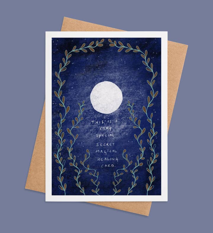 Moonlit Healing Secrets Get Well Greeting Card Image