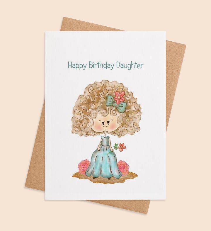 Curly Cutie Celebrates Birthday Greeting Card