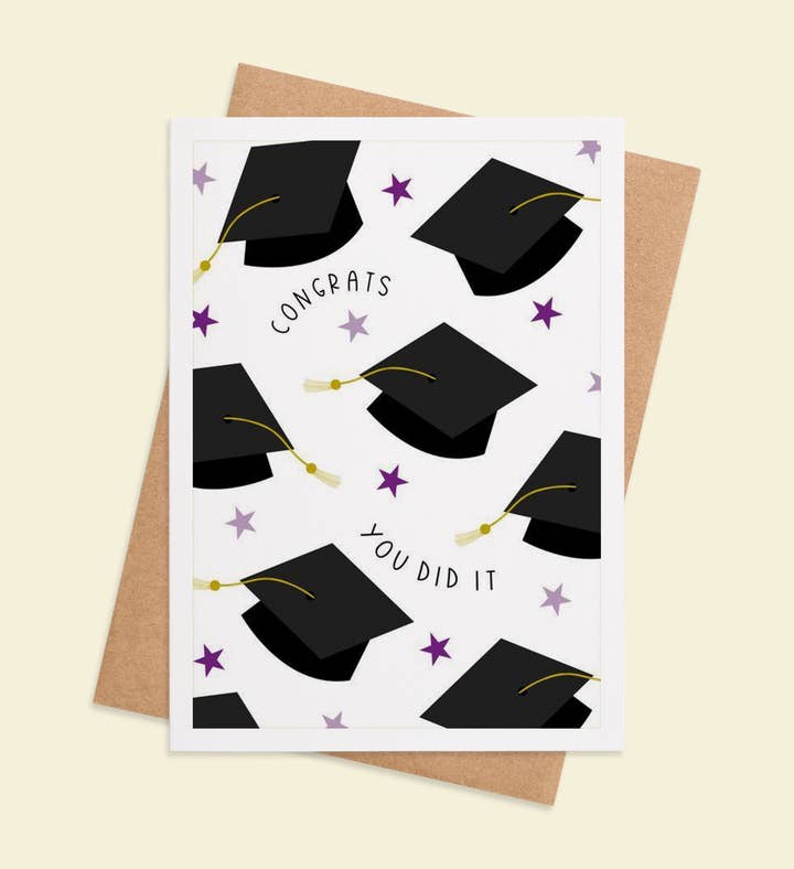 Caps Off To You! Graduation Greeting Card Image
