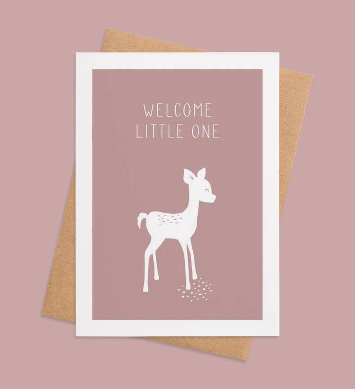 Whimsical Welcome Wagon New Baby Greeting Card Image