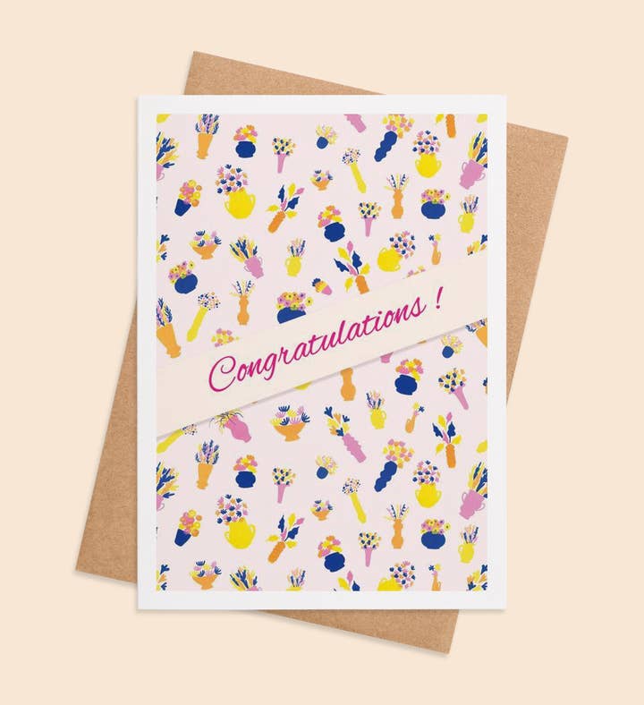 Blooms Of Joy Congratulations Greeting Card Image