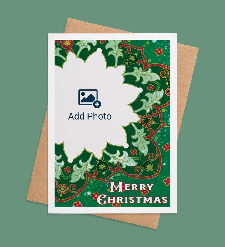 Holly Jolly Moments Christmas Photo Greeting Card Image