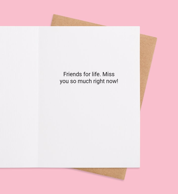 Hug From Afar Greeting Card Inside view