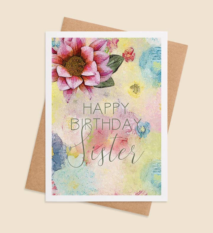 Sisterly Blossoms Birthday Greeting Card Image