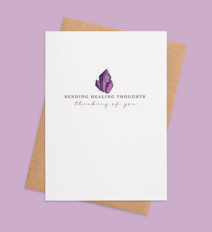 Amethyst Embrace Get Well Greeting Card Image
