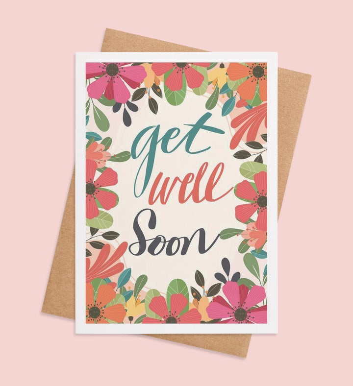 Floral Healing Wishes Get Well Greeting Card Image