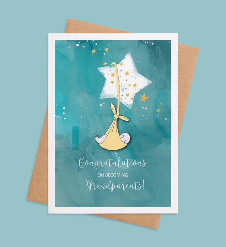 Welcome To Grandparenthood New Baby Greeting Card Image