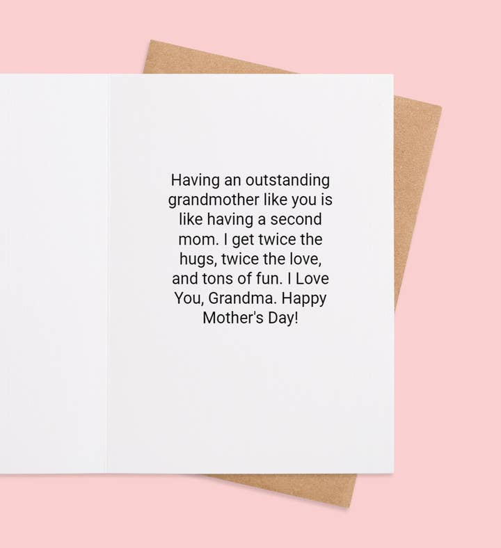Granny Sweet Embrace Mothers Day Greeting Card Inside Image
