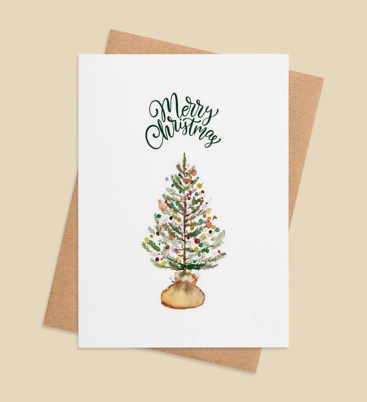 Tiny Tree, Big Cheer Christmas Greeting Card Image
