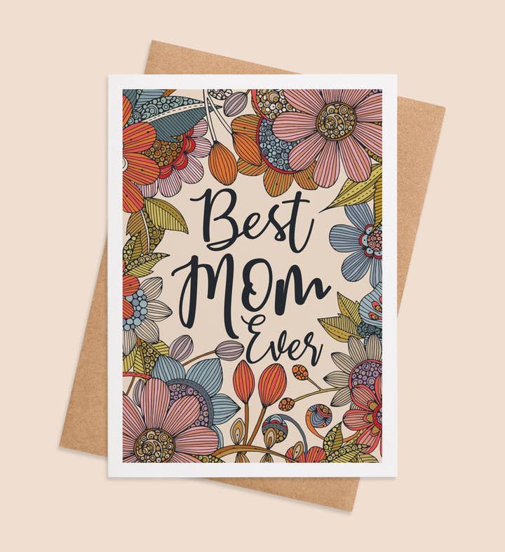 Mom Flowered Embrace Birthday Greeting Card Image