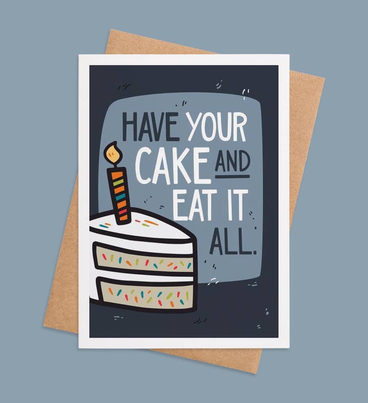 Cake It All Day Birthday Greeting Card Image