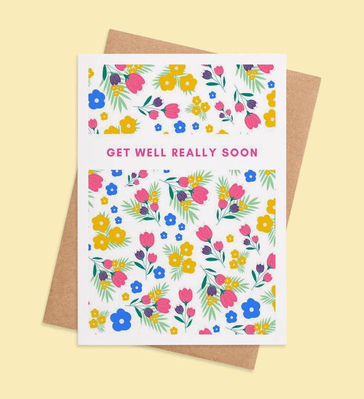 Blooming Wishes For Wellness Get Well Greeting Card Image