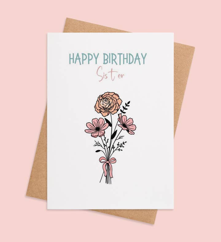 Sisters In Bloom Birthday Greeting Card Image