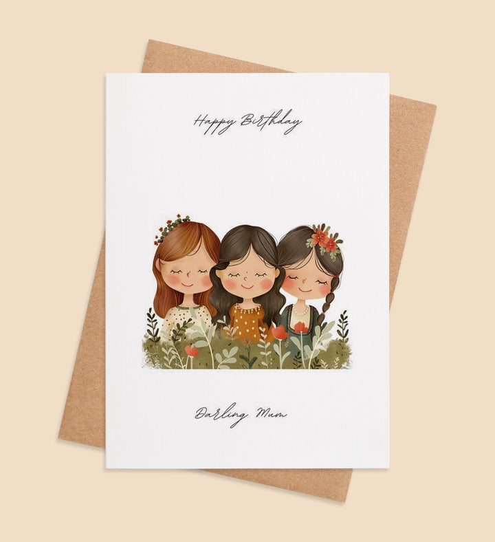 Three A Charm For Mum Birthday Greeting Card Image