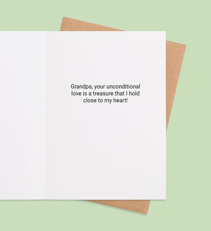Grandpa Love Blooms Forever Birthday Greeting Card Inside Image