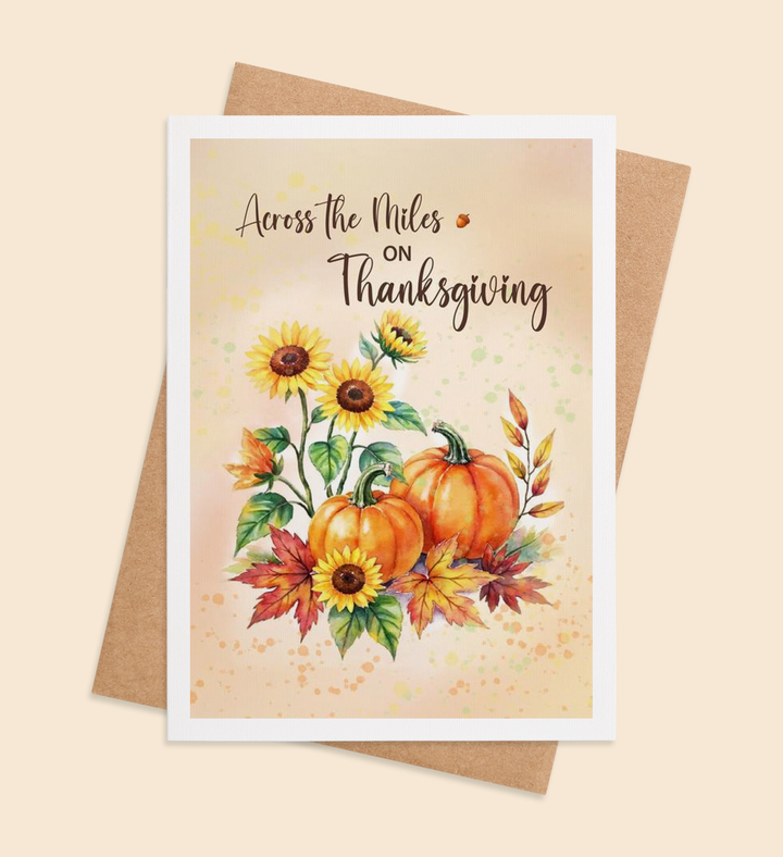 Sunflowers and Pumpkins: Thanksgiving's Embrace Greeting Card