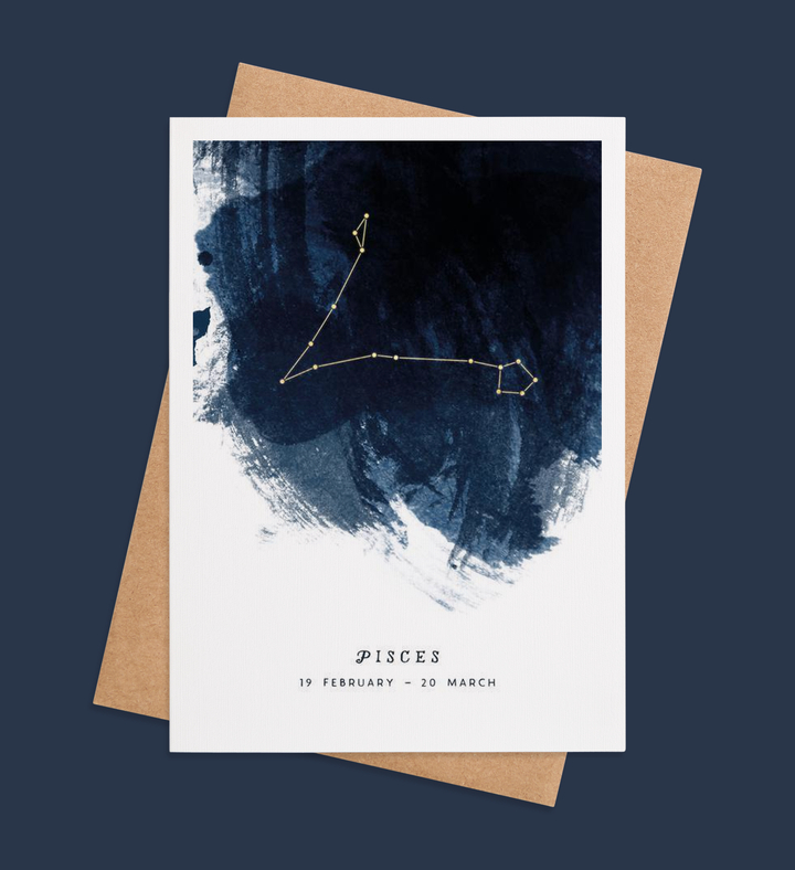 Celestial Pisces Bliss Greeting Card