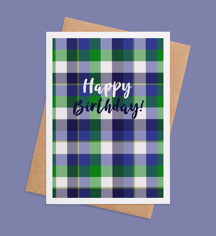 Plaid-tastic Birthday Wishes Greeting Card