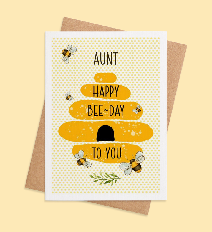 Bee-Loved Aunt Birthday Greeting Card