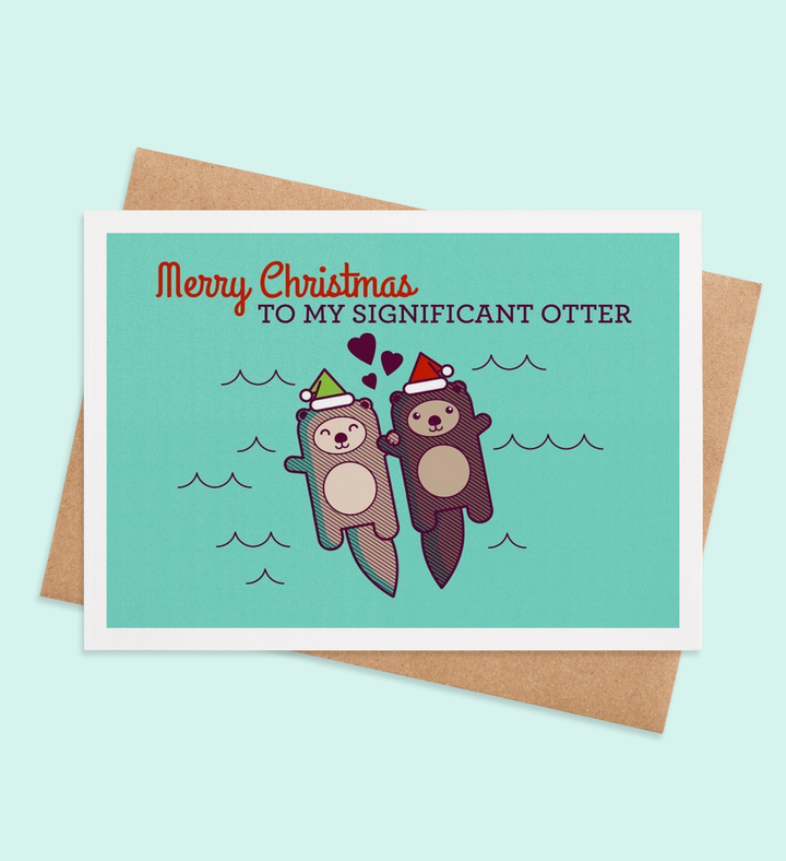 Otterly Yours This Christmas Greeting Card