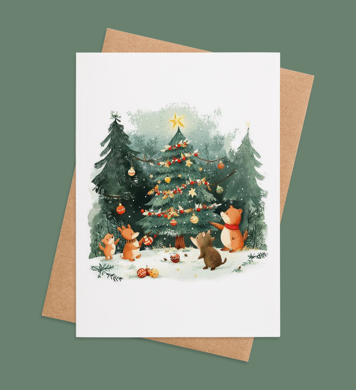 Forest Friends' Yuletide Joy Greeting Card