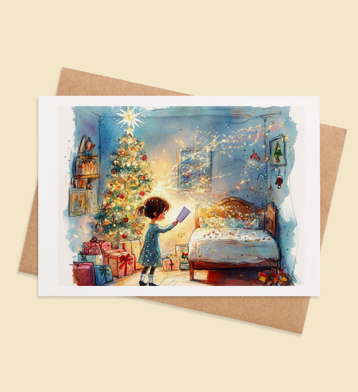 Magic Sparks of Christmas Greeting Card Image