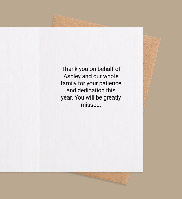 Spud tacular Teacher Tribute Inside view